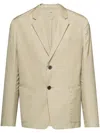 Prada Single-breasted Cotton Jacket In Nude