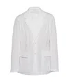 Prada Single-breasted Cotton Blazer In White