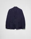 Prada Men's Solid Stretch Poplin Blazer In Tintenblau