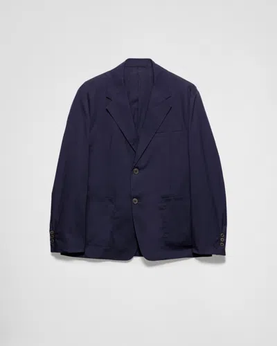 PRADA SINGLE-BREASTED COTTON BLEND JACKET