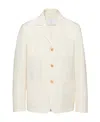 Prada Single-breasted Cotton Coat In Nude