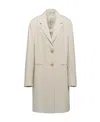 Prada Single-breasted Cotton Coat In Nude