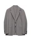 Prada Single-breasted Cotton Jacket In Gray