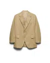 Prada Notch-lapel Three-button Blazer In Neutral