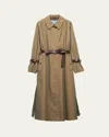Prada Single-breasted Cotton Twill Trench Coat In Oliva