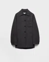 Prada Womens Grey Single-breasted Double Cashmere-wool Caban Jacket In Gray