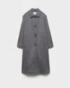 Prada Single-breasted Loden Wool Coat Clothing In Gray