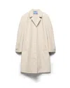 Prada Single-breasted Coat In Neutral