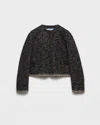 Prada Tweed Double-hem Single-breasted Jacket In Black