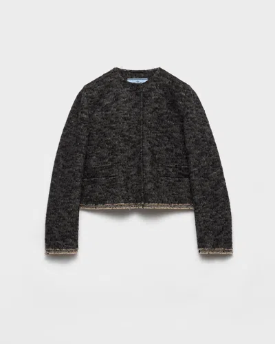 PRADA SINGLE-BREASTED DOUBLE TWEED JACKET