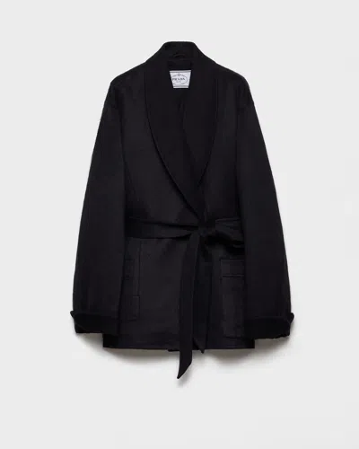PRADA EINREIHIGE CABANJACKE AUS DOUBLE-VELOURS
