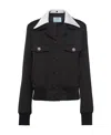 Prada Single-breasted Fleece Casual Jacket In Black