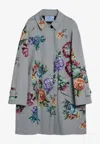 Prada Printed Cotton Trench Coat Coats And Trench Coats Gray In Gray