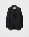 Prada Single-breasted Gabardine Jacket In Black