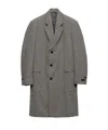 Prada Embroidered Wool Blend Coat With Notch Lapel In Gray