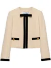 Prada Trimmed Cropped Jackets With Pockets And Buttons In 中性色
