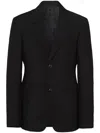 Prada Single-breasted Mohair Wool Jacket In Black