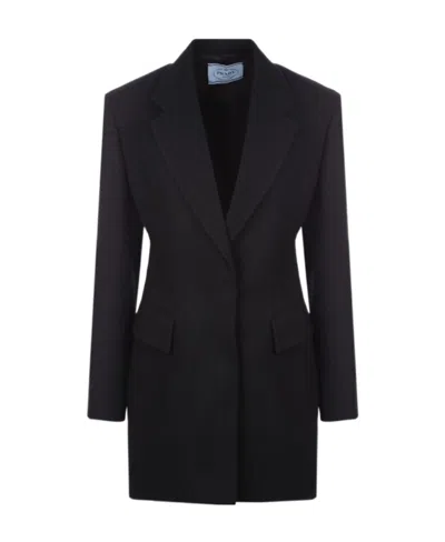 Prada Single-breasted Jacket In Black