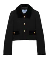 Prada Womens Black Natté Single-breasted Cropped Wool Jacket In Black