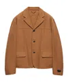 Prada Single-breasted Cotton Jacket In Caramel Color
