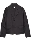 Prada Einreihige Jacke Aus Wolle Und Seide In Grau