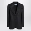 Prada Single-breasted Wool Jacket In Blue