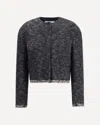 Prada Single-breasted Jacket In Double Tweed In Gray