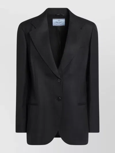PRADA SINGLE BREASTED JACKET NOTCH LAPEL POCKETS
