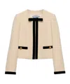 Prada Trimmed Cropped Jackets With Pockets And Buttons In Nude