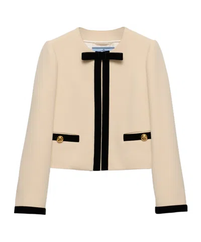 PRADA PRADA BOW ACCENT CROPPED JACKET