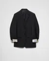 Prada Einreihige Jacke Aus Kid Mohair In Schwarz