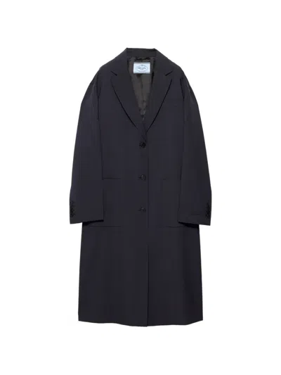 PRADA SINGLE-BREASTED LIGHT WOOL COAT