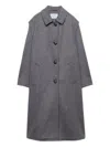 Prada Single-breasted Loden Wool Coat Clothing In Gray