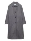 Prada Single-breasted Double Loden Cloth Coat In Gray