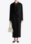Prada Cappotto In Misto Lana Nera Donna In Black