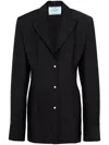Prada Einreihige Jacke Aus Leichtem Mohair In Black