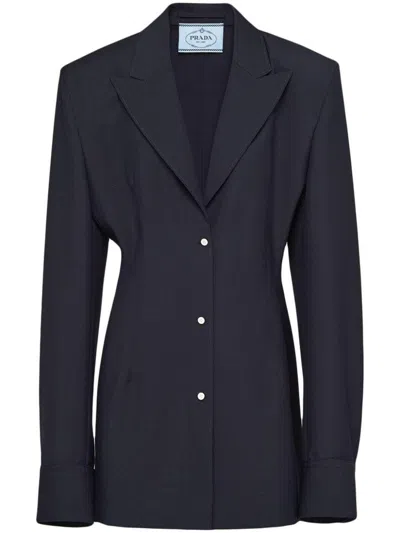 PRADA PRADA SINGLE-BREASTED MOHAIR SHIRT JACKET