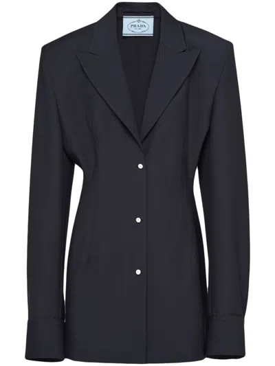 PRADA SINGLE-BREASTED MOHAIR SHIRT JACKET