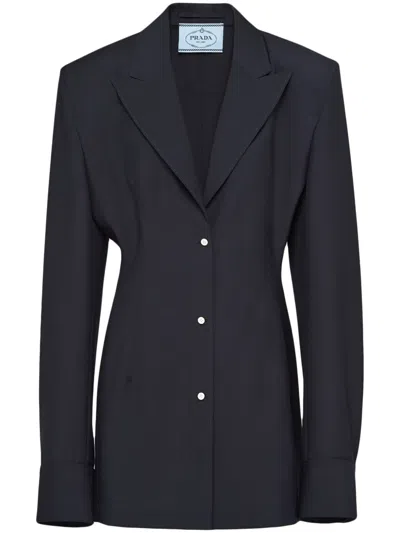 PRADA SINGLE-BREASTED MOHAIR SHIRT JACKET