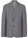 Prada Single-breasted Herringbone Jacket In Grey