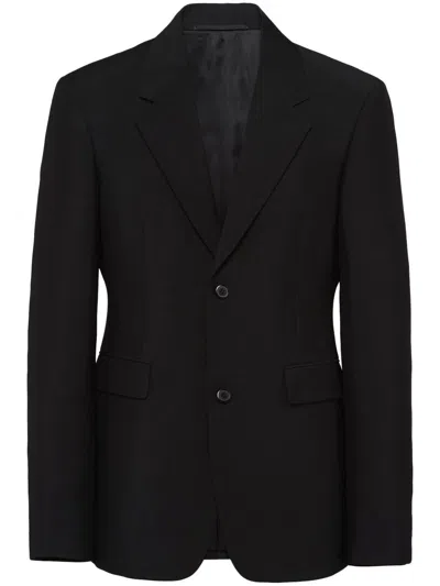 PRADA PRADA SINGLE-BREASTED MOHAIR WOOL JACKET