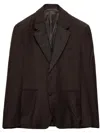 Prada Mohair Wool Single-breasted Jacket In Brown