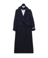 Prada Single-breasted Natté Fabric Coat In Blue