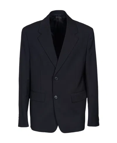 Prada Single-breasted Notched-lapels Blazer In Black