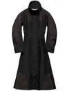 Prada Single-breasted Panelled Coat In Black