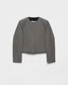 Prada Womens Grey Single-breasted Princes Of Wales Wool-blend Jacket In Gray