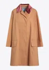 Prada Single-breasted Raincoat In Beige