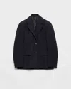 Prada Single-breasted Rush Stitch Jacket In Black