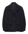 Prada Single-breasted Rush Stitch Jacket In Blue