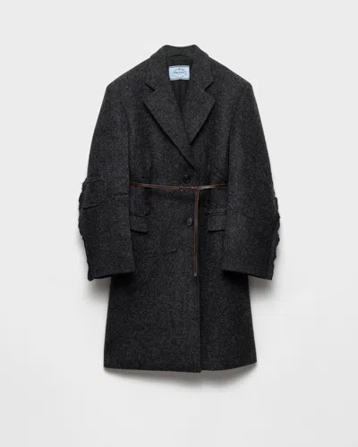 PRADA SINGLE-BREASTED SHETLAND WOOL COAT